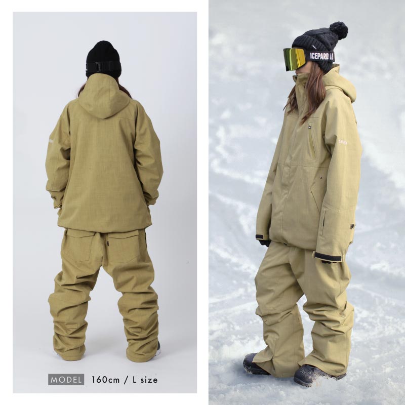 スノーボードウェア メンズ 上下セット レギュラーシルエット 中綿入り 撥水 防寒 25-26モデル ミリタリーセット PONTAPES/ポンタぺス PSET-40