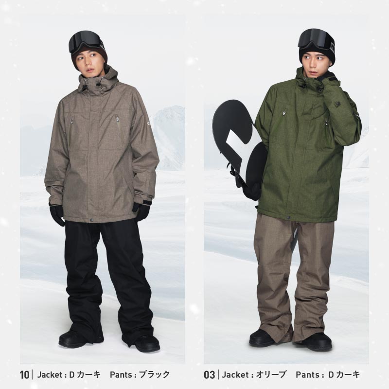 [1~16カラー] スノーボードウェア メンズ 上下セット レギュラーシルエット 中綿入り 撥水 防寒 25-26モデル PONTAPES/ポンタぺス PSET-40