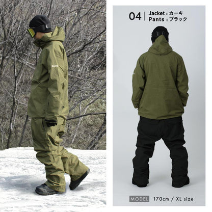 スノーボードウェア メンズ 上下セット レギュラーシルエット 中綿入り 撥水 防寒 25-26モデル ミリタリーセット PONTAPES/ポンタぺス PSET-40