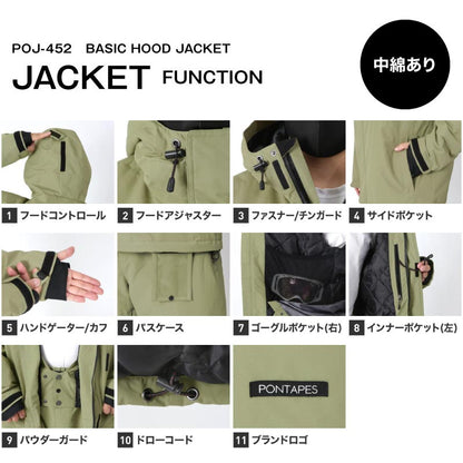 [予約 早期特典付き] [瀧澤憲一着用モデル] スノーボードウェア メンズ レディース 上下セット ルーズシルエット ソリッドライトセット 中綿なし/中綿あり 選べる 撥水 26-27モデル PONTAPES/ポンタぺス PSET-30 /PSET-31