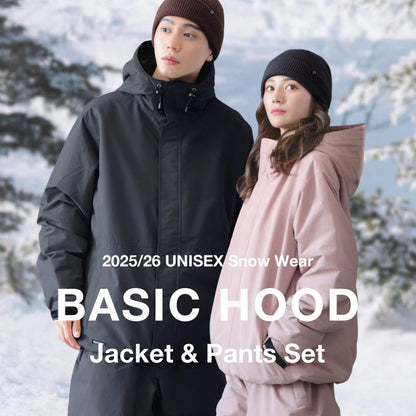 スノーボードウェア メンズ  上下セット ルーズシルエット ソリッドフードセット 中綿入り 撥水 防寒 25-26モデル PONTAPES/ポンタぺス PSET-30