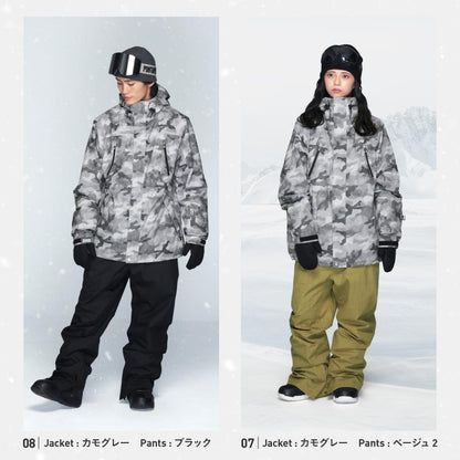 [1~16カラー] スノーボードウェア メンズ 上下セット レギュラーシルエット 中綿入り 撥水 防寒 25-26モデル PONTAPES/ポンタぺス PSET-410