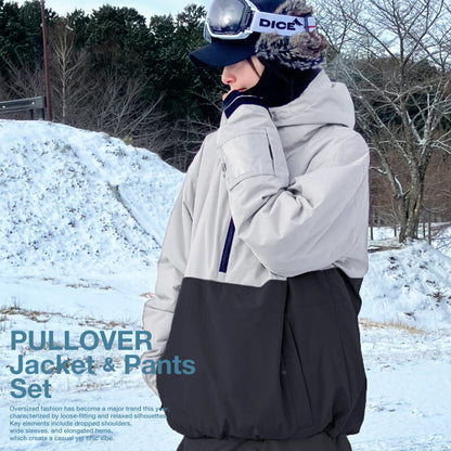 スノーボードウェア 上下セット レディース ルーズシルエット プルオーバー 中綿入り 撥水 防寒 25-26モデル PONTAPES/ポンタぺス PSET-49_i