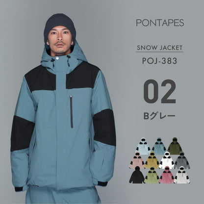 スノーボードウェア メンズ レディース ジャケット単品 マウンテン ルーズシルエット 中綿入り 撥水 防寒 25-26モデル PONTAPES/ポンタぺス POJ-383