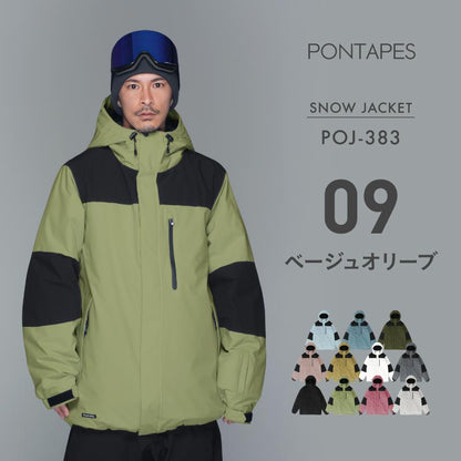 スノーボードウェア メンズ レディース ジャケット単品 マウンテン ルーズシルエット 中綿入り 撥水 防寒 25-26モデル PONTAPES/ポンタぺス POJ-383