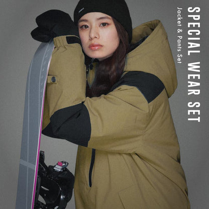 スノーボードウェア 上下セット メンズ レディース スペシャルセット パンツ ジャケット スノボ スノー スキー 中綿 撥水 防寒 防風 PONTAPES/ポンタぺス PSET-43BEG2