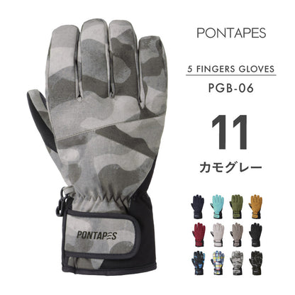 スノーボード グローブ メンズ レディース スノボ スキー スノー 手袋 5本指 防水 防寒 撥水 防風 PONTAPES/ポンタぺス PGB-06 [メール便対応]