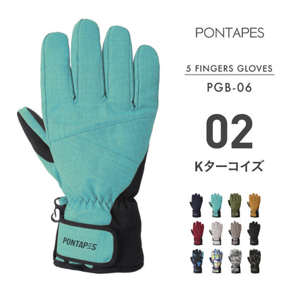スノーボード グローブ メンズ レディース スノボ スキー スノー 手袋 5本指 防水 防寒 撥水 防風 PONTAPES/ポンタぺス PGB-06 [メール便対応]