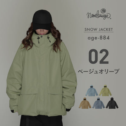 スノーボードウェア メンズ レディース ジャケット単品 ベンチレーション付き ワイドシルエット 中綿入り 防寒 撥水 防風 25-26モデル namelessage/ネームレスエイジ age-884