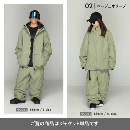 スノーボードウェア メンズ レディース ジャケット単品 ベンチレーション付き ワイドシルエット 中綿入り 防寒 撥水 防風 25-26モデル namelessage/ネームレスエイジ age-884