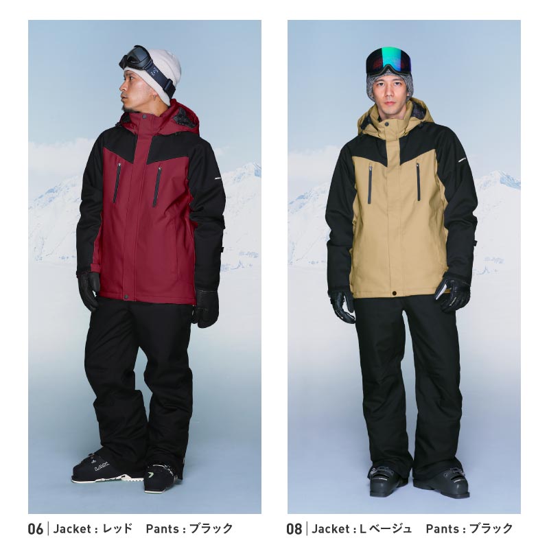 [17~20カラー] スキーウェア メンズ レディース 上下セットト 中綿入り 撥水 防寒 25-26モデル PONTAPES/ポンタぺス POSKI-128ST