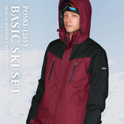 [1~16カラー]スキーウェア メンズ レディース 上下セットト 中綿入り 撥水 防寒 25-26モデル PONTAPES/ポンタぺス POSKI-128ST