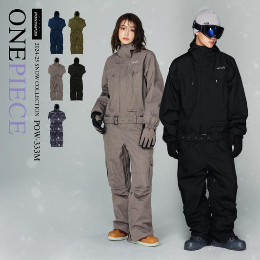 One-piece snowboard wear Snow wear Men's Women's PONTAPES POW-333M 