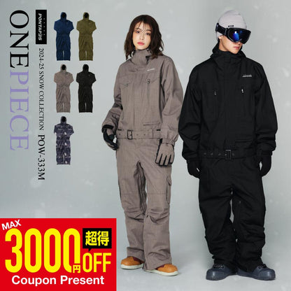 One-piece snowboard wear Snow wear Men's Women's PONTAPES POW-333M 