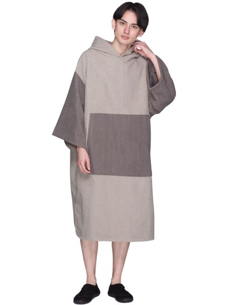 Sauna Poncho, Towel Fabric, Changing Poncho, Sauna, Large, Quick Drying, Hooded, Pockets, Men's, Women's, PONTAPES PPON-510 