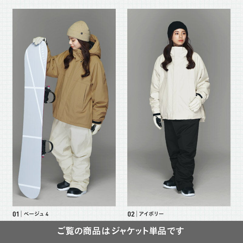 スノーボードウェア レディース ジャケット単品 ルーズシルエット 体型カバー 美シルエット ルーズシルエット 中綿入り 撥水 防寒 保温 25-26モデル ICEPARDAL/アイスパーダル IALOJ-001