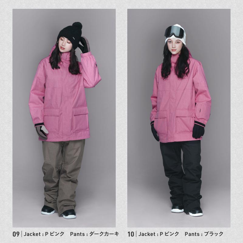 Mountain style top and bottom set snowboard wear Ladies ICEPARDAL ISET-53