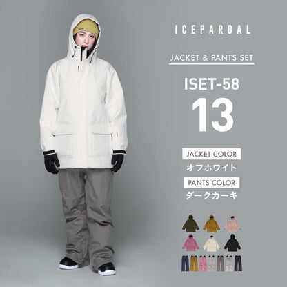 마운틴 스타일 상하 세트 스노우 보드웨어 여성 ICEPARDAL ISET-53