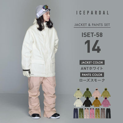 Mountain style top and bottom set snowboard wear Ladies ICEPARDAL ISET-53