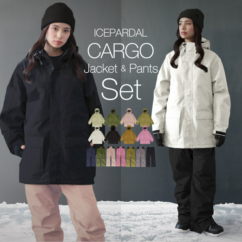 Mountain style top and bottom set snowboard wear Ladies ICEPARDAL ISET-53