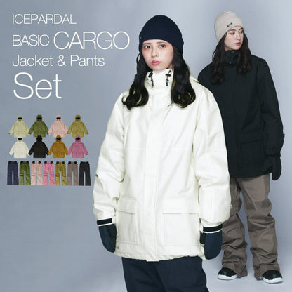 Mountain style top and bottom set snowboard wear Ladies ICEPARDAL ISET-53