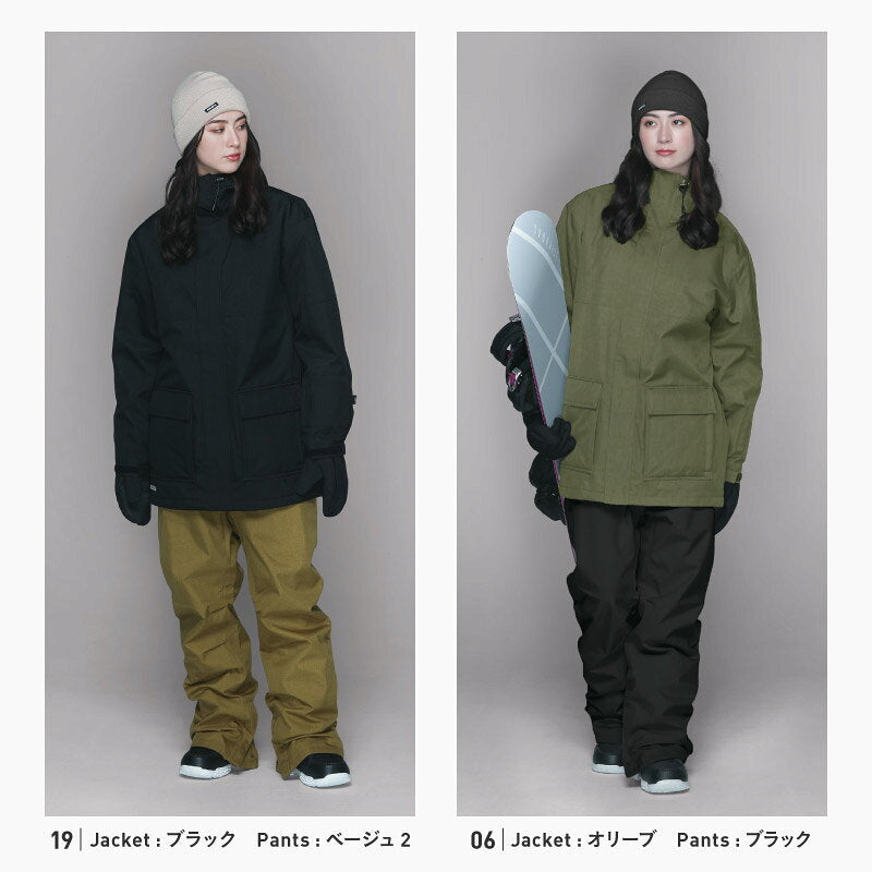 Mountain style top and bottom set snowboard wear Ladies ICEPARDAL ISET-53