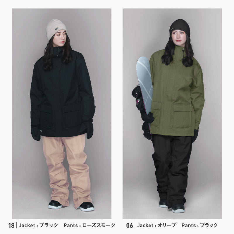 Mountain style top and bottom set snowboard wear Ladies ICEPARDAL ISET-53