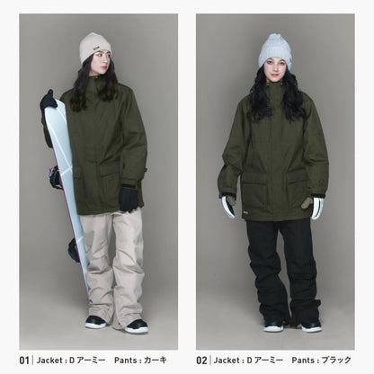 Mountain style top and bottom set snowboard wear Ladies ICEPARDAL ISET-53