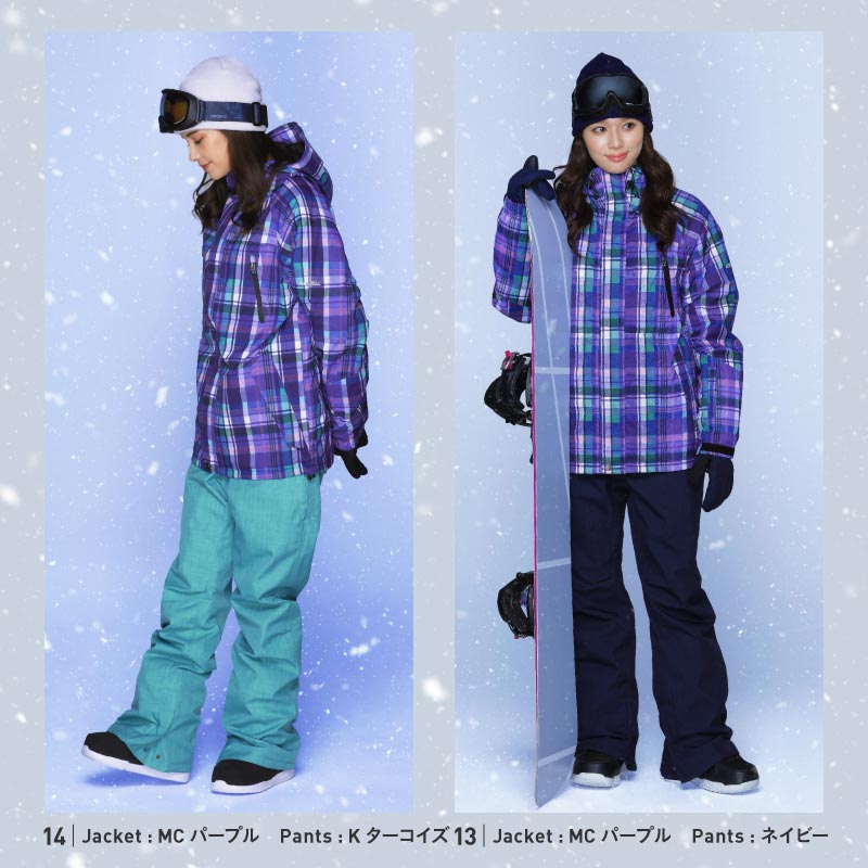 Print Pattern Top and Bottom Set Snowboard Wear Ladies ICEPARDAL ISET-51 