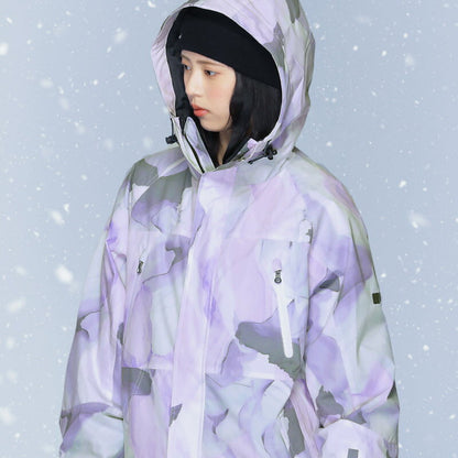 Print Pattern Top and Bottom Set Snowboard Wear Ladies ICEPARDAL ISET-51 