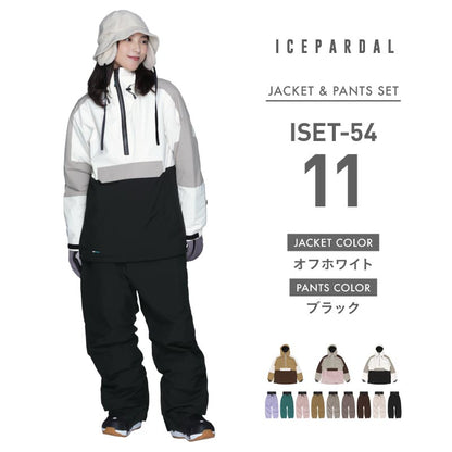 Pullover Top and Bottom Set Snowboard Wear Women's ICEPARDAL ISET-54