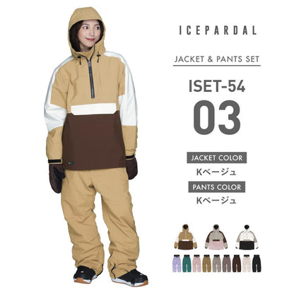 Pullover Top and Bottom Set Snowboard Wear Women's ICEPARDAL ISET-54