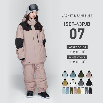 [1~15カラー]  [予約 早期特典付き]  スノーボードウェア レディース  上下セット ルーズシルエット 中綿入り 撥水 防寒 25-26モデル ICEPARDAL/アイスパーダル ISET-43PJB