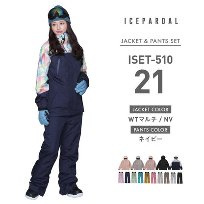 Basic top and bottom set snowboard wear ladies ICEPARDAL ISET-50 