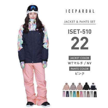 Basic top and bottom set snowboard wear ladies ICEPARDAL ISET-50 