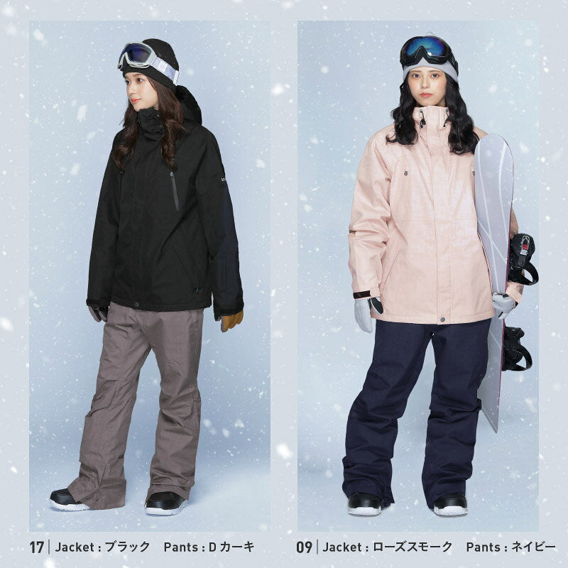 スノーボードウェア レディース 上下セット レギュラーシルエット スキーウェア 中綿入り 撥水 防寒 25-26モデル ICEPARDAL/アイスパーダル ISET-50