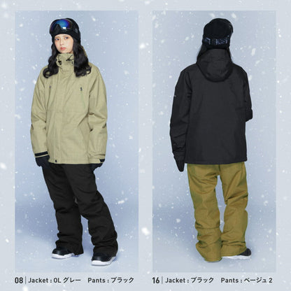 スノーボードウェア レディース 上下セット レギュラーシルエット スキーウェア 中綿入り 撥水 防寒 25-26モデル ICEPARDAL/アイスパーダル ISET-50