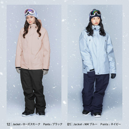 スノーボードウェア レディース 上下セット レギュラーシルエット スキーウェア 中綿入り 撥水 防寒 25-26モデル ICEPARDAL/アイスパーダル ISET-50