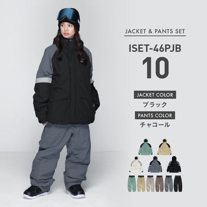 빅 포켓 상하 세트 스노우 보드 웨어 레이디스 ICEPARDAL ISET-56