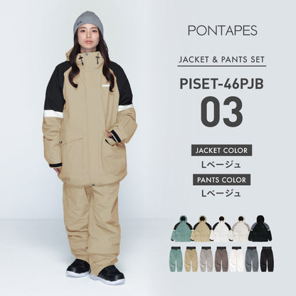 빅 포켓 상하 세트 스노우 보드 웨어 레이디스 ICEPARDAL ISET-56