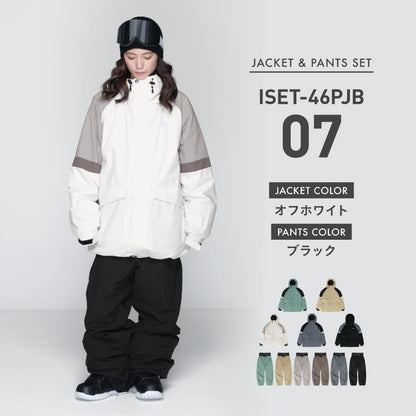빅 포켓 상하 세트 스노우 보드 웨어 레이디스 ICEPARDAL ISET-56