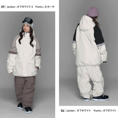 빅 포켓 상하 세트 스노우 보드 웨어 레이디스 ICEPARDAL ISET-56