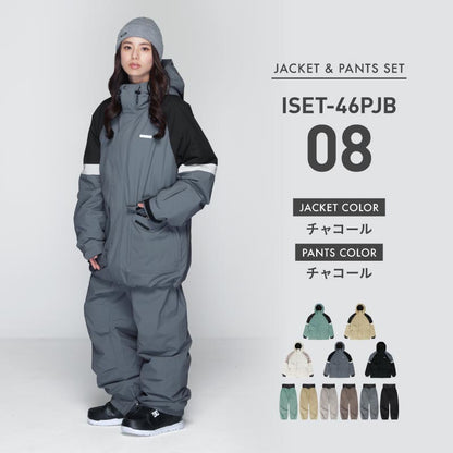 빅 포켓 상하 세트 스노우 보드 웨어 레이디스 ICEPARDAL ISET-56