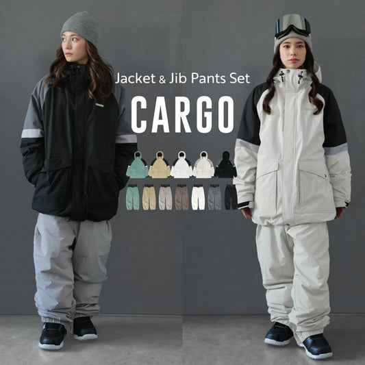 スノーボードウェア レディース  上下セット ルーズシルエット カーゴポケット 中綿入り 撥水 防寒 25-26モデル ICEPARDAL/アイスパーダル PISET-46PJB_ICE