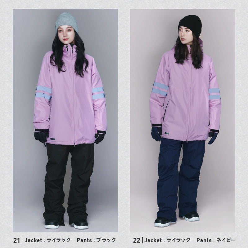 라인 리플렉터 상하 세트 스노우 보드웨어 여성 ICEPARDAL ISET-52