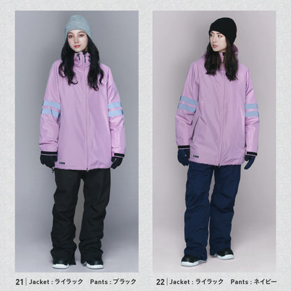 라인 리플렉터 상하 세트 스노우 보드웨어 여성 ICEPARDAL ISET-52