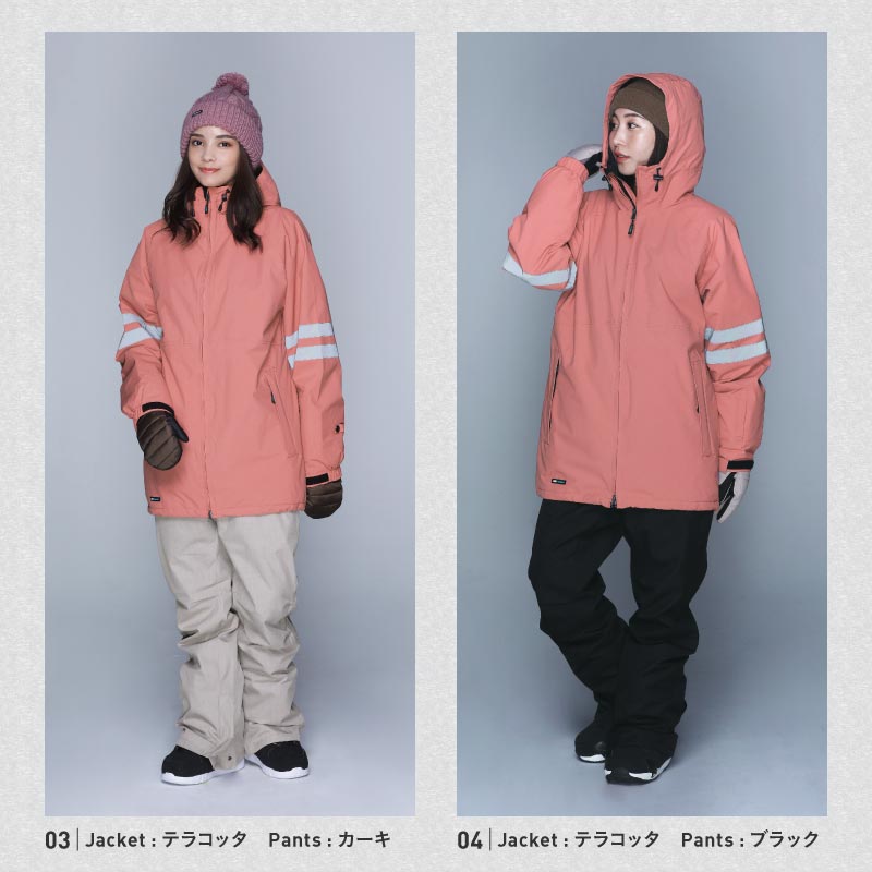 Line Reflector Top and Bottom Set Snowboard Wear Women's ICEPARDAL ISET-52