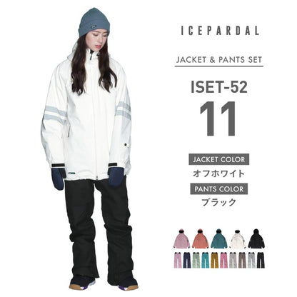 라인 리플렉터 상하 세트 스노우 보드웨어 여성 ICEPARDAL ISET-52