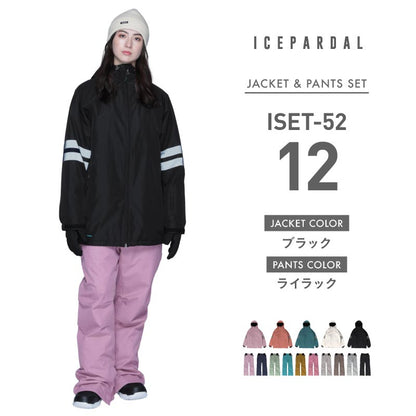 Line Reflector Top and Bottom Set Snowboard Wear Women's ICEPARDAL ISET-52