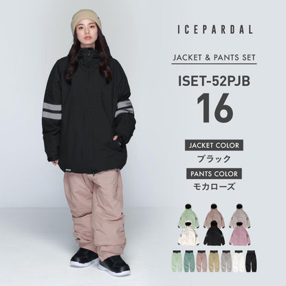 Pullover Top and Bottom Set Snowboard Wear Women's ICEPARDAL ISET-55